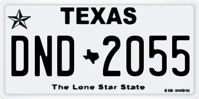TX license plate DND2055