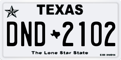 TX license plate DND2102