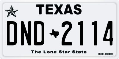 TX license plate DND2114