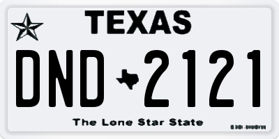 TX license plate DND2121