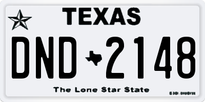 TX license plate DND2148