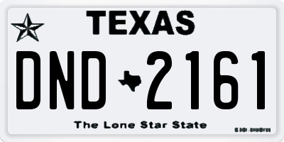 TX license plate DND2161