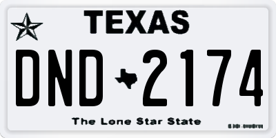 TX license plate DND2174