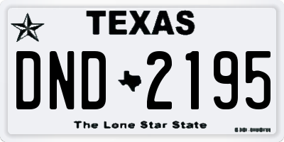 TX license plate DND2195