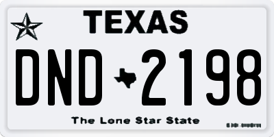 TX license plate DND2198