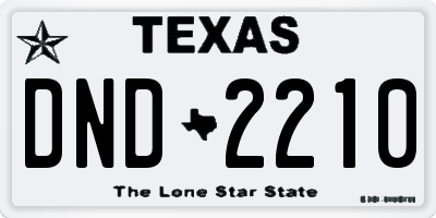 TX license plate DND2210