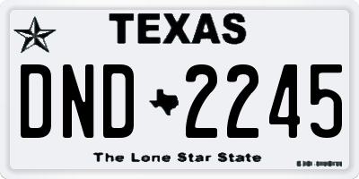TX license plate DND2245