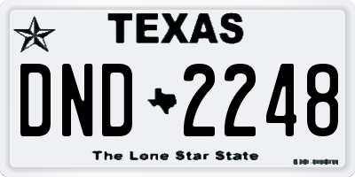TX license plate DND2248