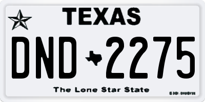 TX license plate DND2275