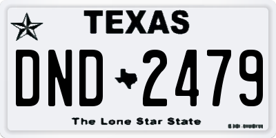 TX license plate DND2479