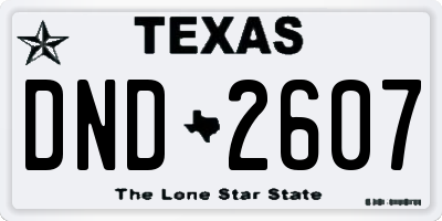 TX license plate DND2607