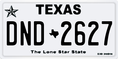 TX license plate DND2627