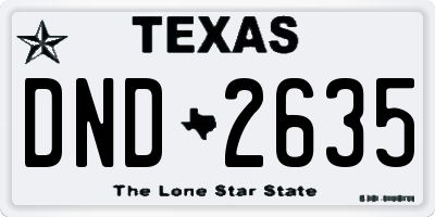 TX license plate DND2635