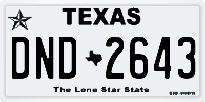TX license plate DND2643