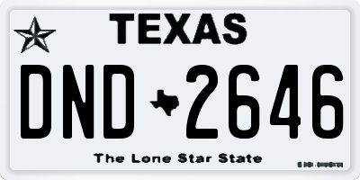 TX license plate DND2646