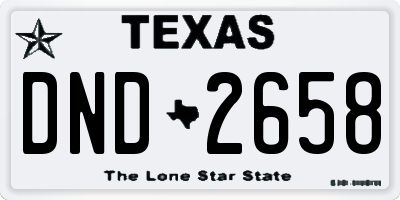 TX license plate DND2658