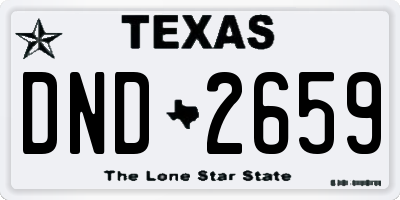 TX license plate DND2659