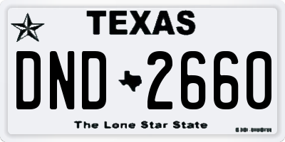 TX license plate DND2660