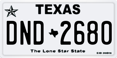 TX license plate DND2680