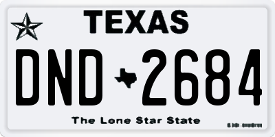 TX license plate DND2684