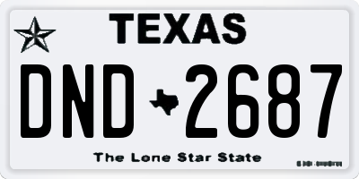 TX license plate DND2687