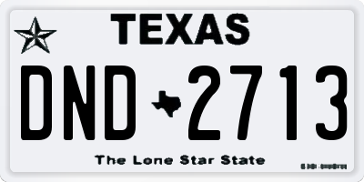 TX license plate DND2713