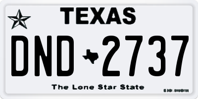 TX license plate DND2737