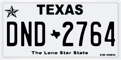 TX license plate DND2764