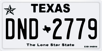 TX license plate DND2779