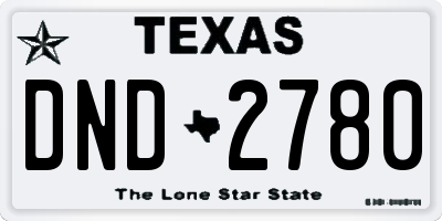 TX license plate DND2780