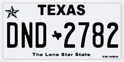 TX license plate DND2782