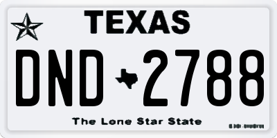 TX license plate DND2788