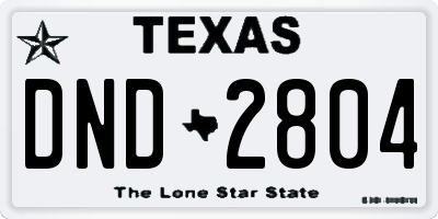 TX license plate DND2804