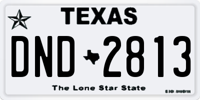TX license plate DND2813