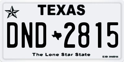 TX license plate DND2815