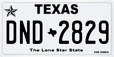 TX license plate DND2829