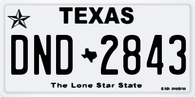 TX license plate DND2843
