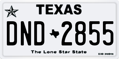 TX license plate DND2855
