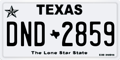 TX license plate DND2859
