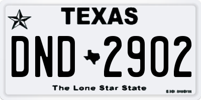 TX license plate DND2902