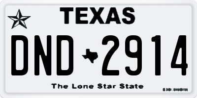TX license plate DND2914