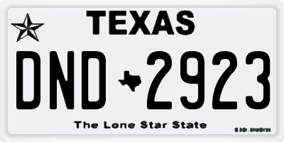 TX license plate DND2923