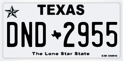 TX license plate DND2955