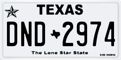 TX license plate DND2974