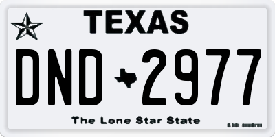 TX license plate DND2977