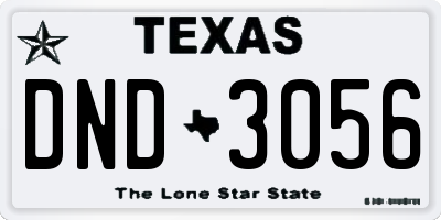 TX license plate DND3056
