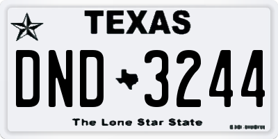 TX license plate DND3244