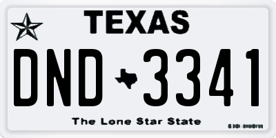 TX license plate DND3341