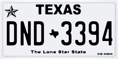 TX license plate DND3394