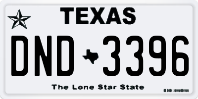 TX license plate DND3396